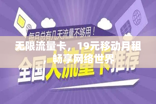 无限流量卡，19元移动月租，畅享网络世界