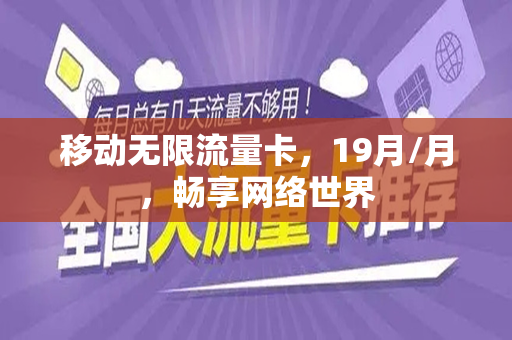 移动无限流量卡，19月/月，畅享网络世界