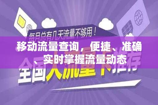 移动流量查询，便捷、准确、实时掌握流量动态