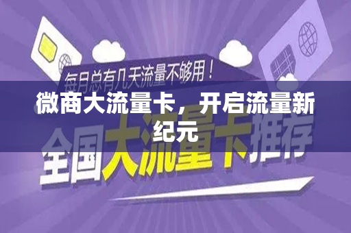 微商大流量卡，开启流量新纪元