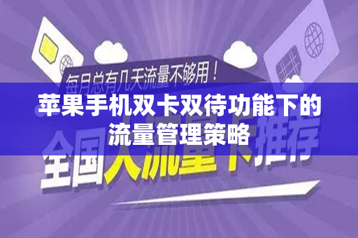 苹果手机双卡双待功能下的流量管理策略