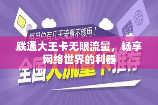 联通大王卡无限流量，畅享网络世界的利器