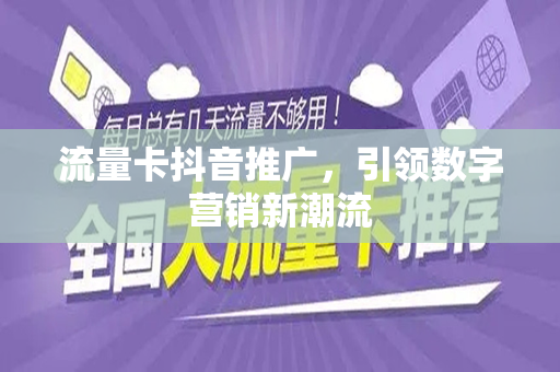 流量卡抖音推广，引领数字营销新潮流