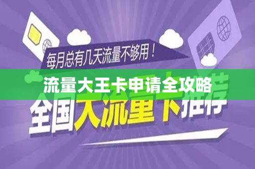 流量大王卡申请全攻略