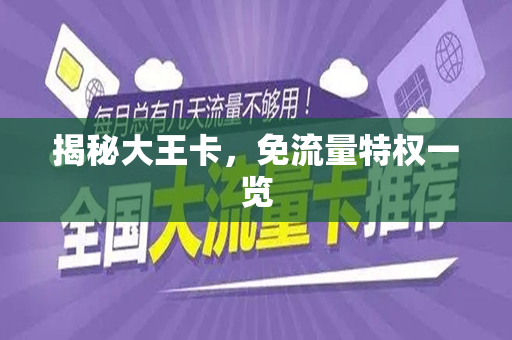 揭秘大王卡，免流量特权一览