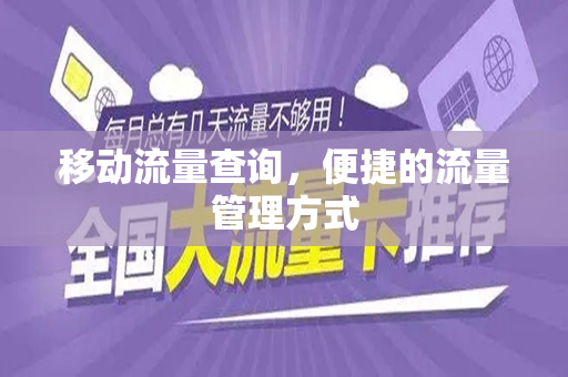 移动流量查询，便捷的流量管理方式