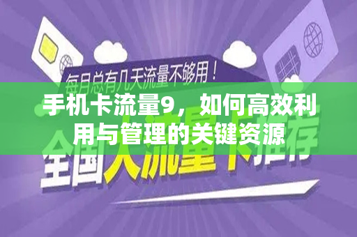 手机卡流量9，如何高效利用与管理的关键资源