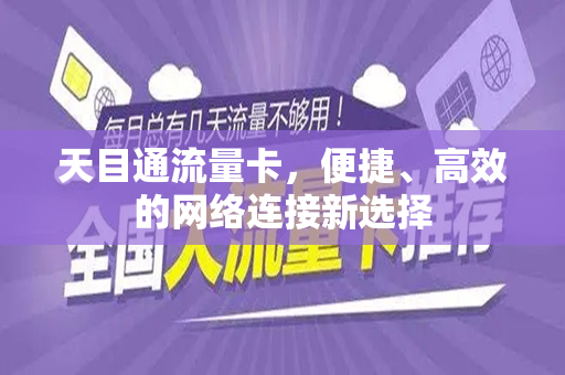 天目通流量卡，便捷、高效的网络连接新选择