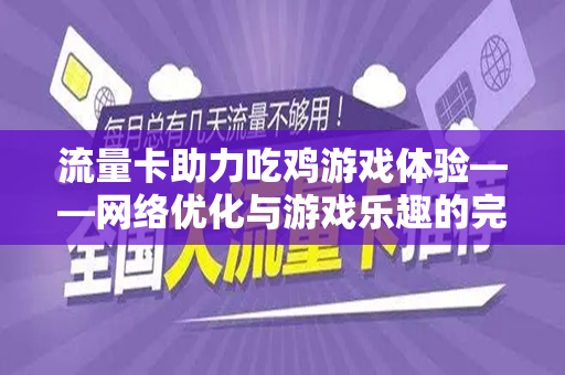 流量卡助力吃鸡游戏体验——网络优化与游戏乐趣的完美结合