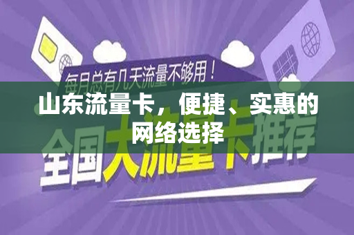 山东流量卡，便捷、实惠的网络选择