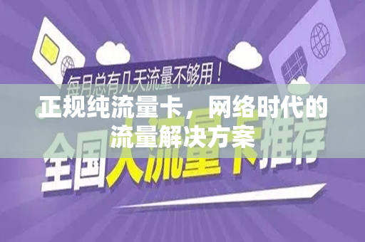 正规纯流量卡，网络时代的流量解决方案