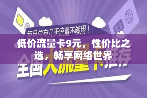 低价流量卡9元，性价比之选，畅享网络世界