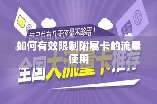 如何有效限制附属卡的流量使用