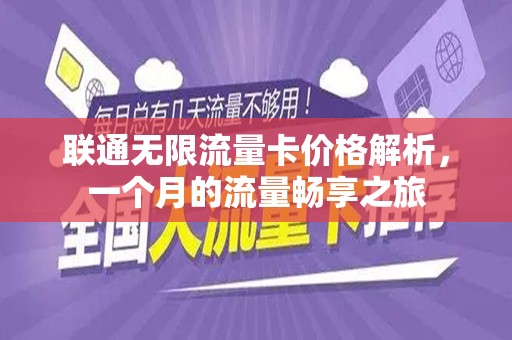联通无限流量卡价格解析，一个月的流量畅享之旅