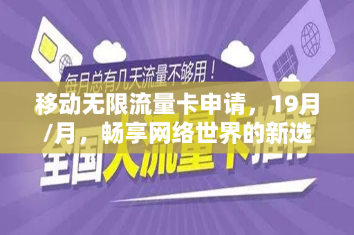 移动无限流量卡申请，19月/月，畅享网络世界的新选择