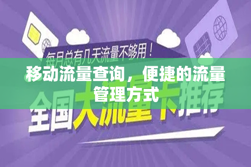 移动流量查询，便捷的流量管理方式