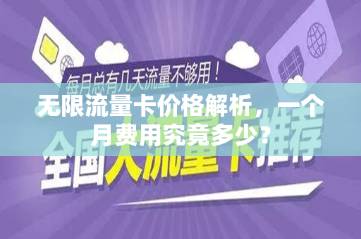 无限流量卡价格解析，一个月费用究竟多少？