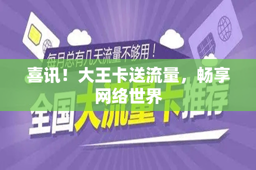 喜讯！大王卡送流量，畅享网络世界
