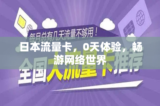 日本流量卡，0天体验，畅游网络世界