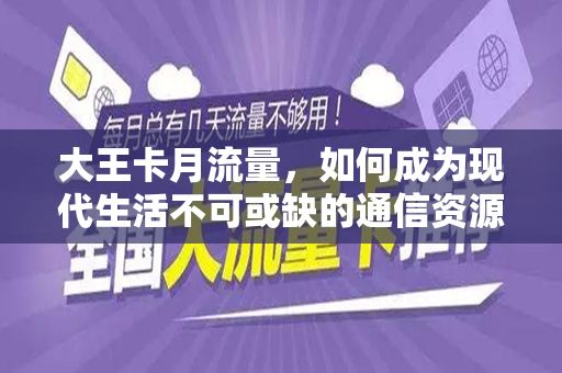 大王卡月流量，如何成为现代生活不可或缺的通信资源