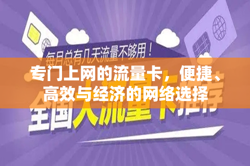 专门上网的流量卡，便捷、高效与经济的网络选择