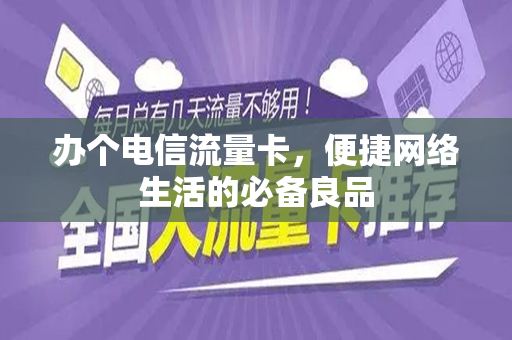 办个电信流量卡，便捷网络生活的必备良品