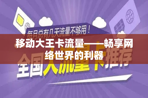 移动大王卡流量——畅享网络世界的利器