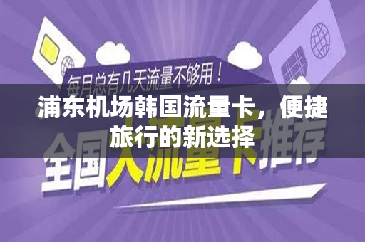 浦东机场韩国流量卡，便捷旅行的新选择