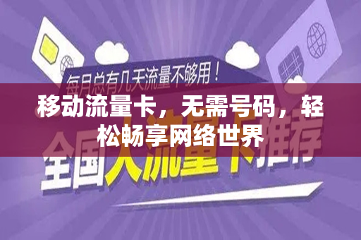移动流量卡，无需号码，轻松畅享网络世界