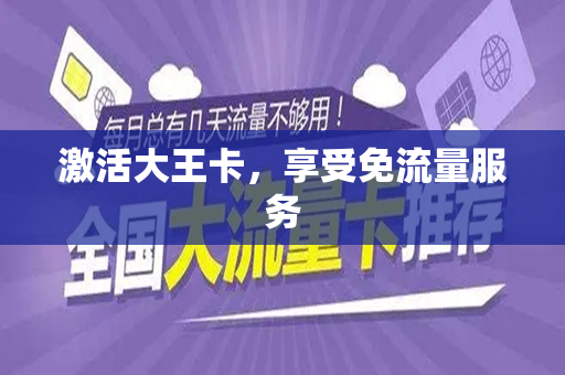 激活大王卡，享受免流量服务
