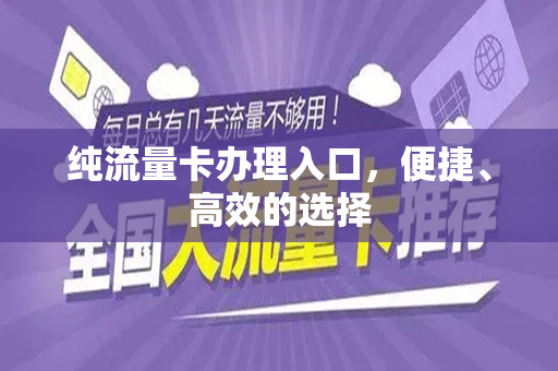 纯流量卡办理入口，便捷、高效的选择