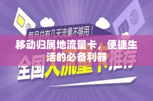 移动归属地流量卡，便捷生活的必备利器