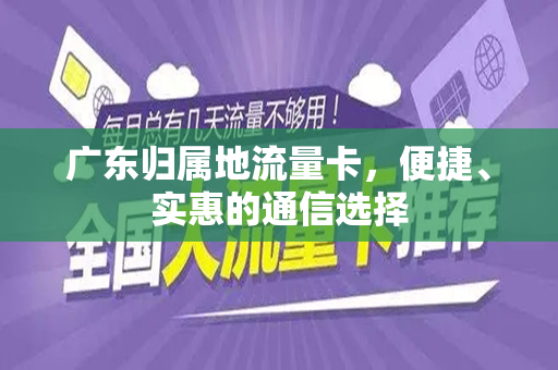 广东归属地流量卡，便捷、实惠的通信选择