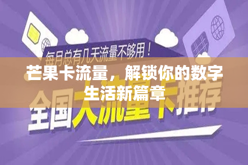 芒果卡流量，解锁你的数字生活新篇章