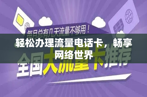 轻松办理流量电话卡，畅享网络世界