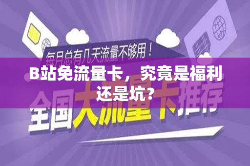 B站免流量卡，究竟是福利还是坑？