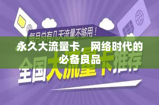 永久大流量卡，网络时代的必备良品