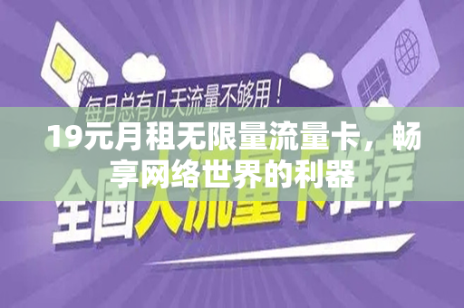 19元月租无限量流量卡，畅享网络世界的利器