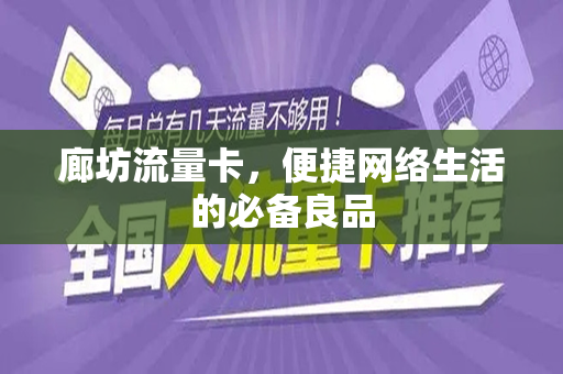 廊坊流量卡，便捷网络生活的必备良品