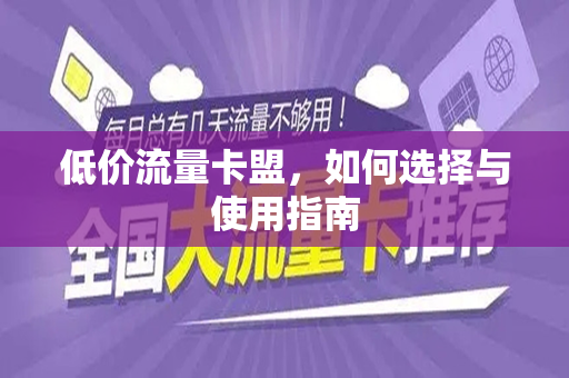 低价流量卡盟，如何选择与使用指南
