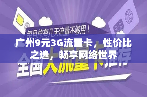 广州9元3G流量卡，性价比之选，畅享网络世界