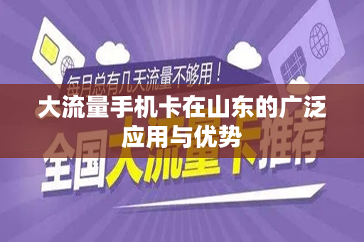 大流量手机卡在山东的广泛应用与优势