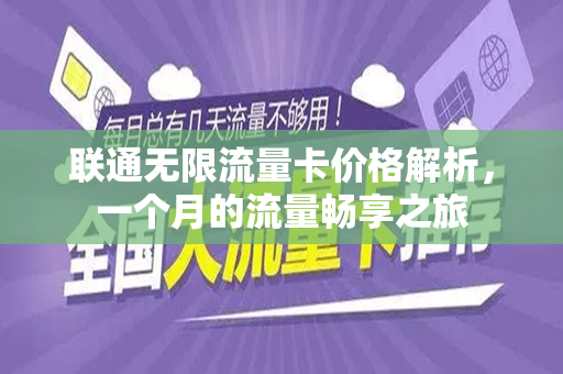联通无限流量卡价格解析，一个月的流量畅享之旅