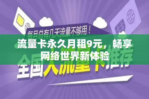 流量卡永久月租9元，畅享网络世界新体验