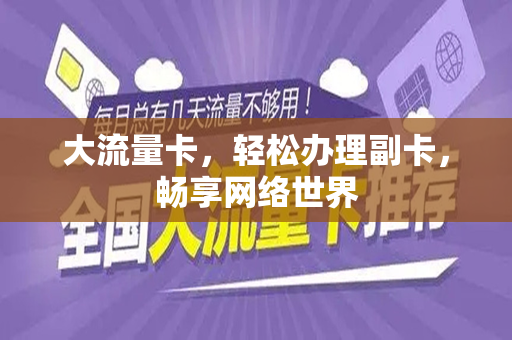 大流量卡，轻松办理副卡，畅享网络世界