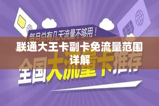 联通大王卡副卡免流量范围详解