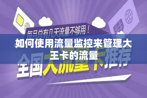 如何使用流量监控来管理大王卡的流量