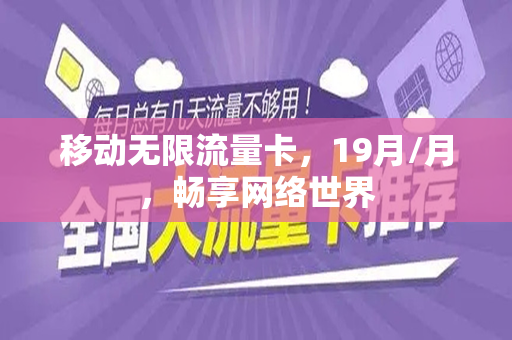 移动无限流量卡，19月/月，畅享网络世界