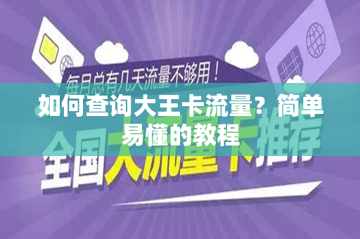 如何查询大王卡流量？简单易懂的教程