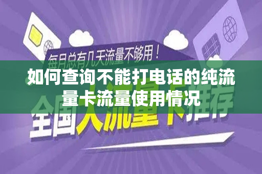 如何查询不能打电话的纯流量卡流量使用情况